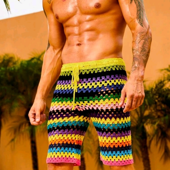 NEW ! KNITTED SHORTS BOHEMIAN - Picture 2 of 4